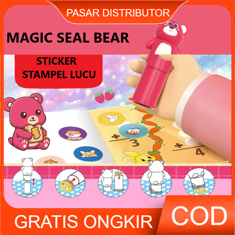 

Mainan Anak MAGIC SEAL STICKER STAMPER XTS-3071 Mainan Magic Seal Stickers For Kids Hadiah Buku Stiker Kartun Lucu Stamp Stampel