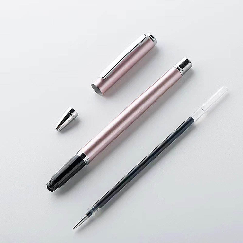 

2Pcs Metal Gel Pen Rollerball Caneta ручка Ballpoint 0.5MM Signing Pens for Office Students Business Stationary Supplies