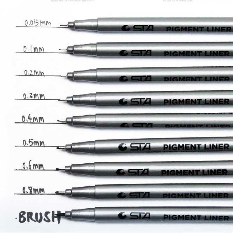 

Waterproof Fade Proof Micron Pen Tip Fine Liner Black Sketch Water Marker Pen for Manga markers Drawing Art Supplies
