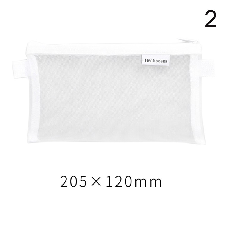 

Transparent Mesh Student Portable Pencil Case L Capacity Zippered Document Bag