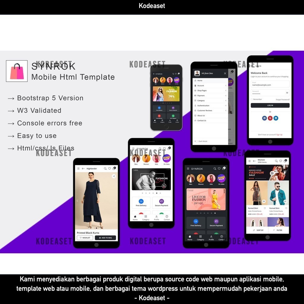 WEB TEMPLATE SYNROK - MOBILE HTML TEMPLATE D2228 KODEASET