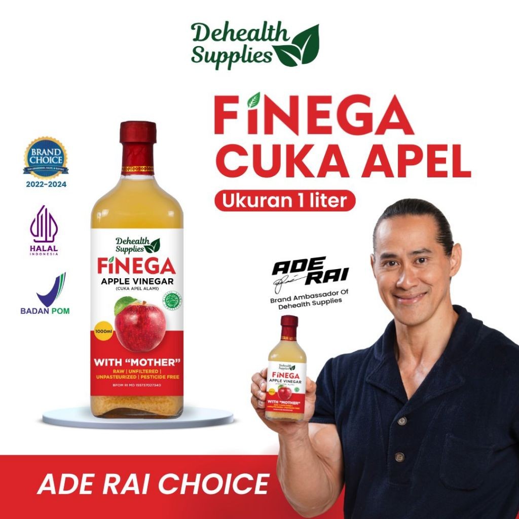 

new offer Dehealth Supplies FINEGA VINEGA CUKA APEL 1L(1 Liter) kemasan kaca/VINEGA CUKA APEL 1 LITER