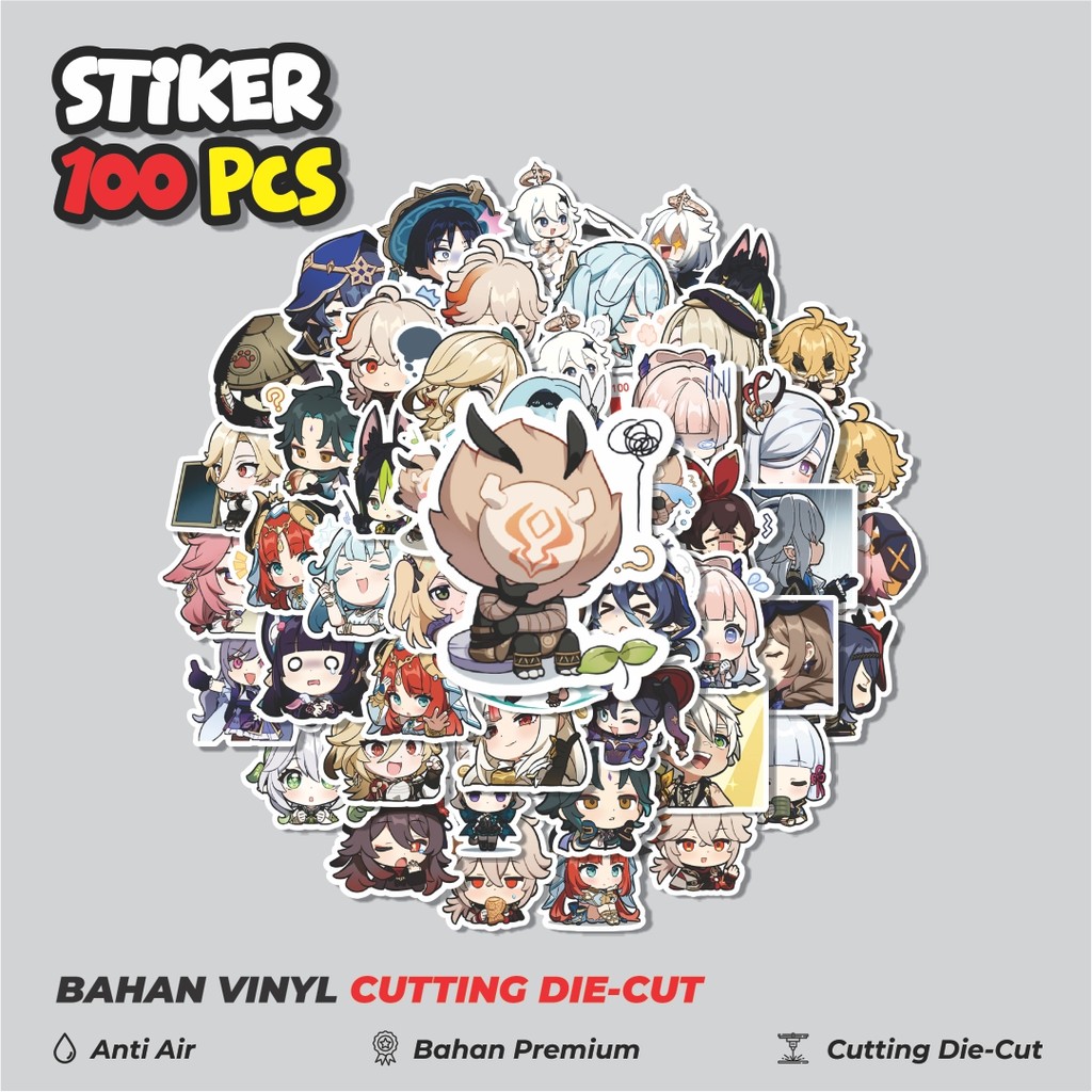 

Terbaru! 50 pcs Stiker Anime Ghensin Impact Versi 2 Dekorasi Lucu Kreatif untuk Notebook, Skateboard, HP