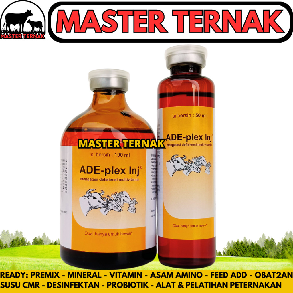 ADE PLEX INJEKSI 100 ML ADE PLEX INJ 50 ML - Multivitamin Hewan Vitamin ADE dan B Complex Lengkap Sa