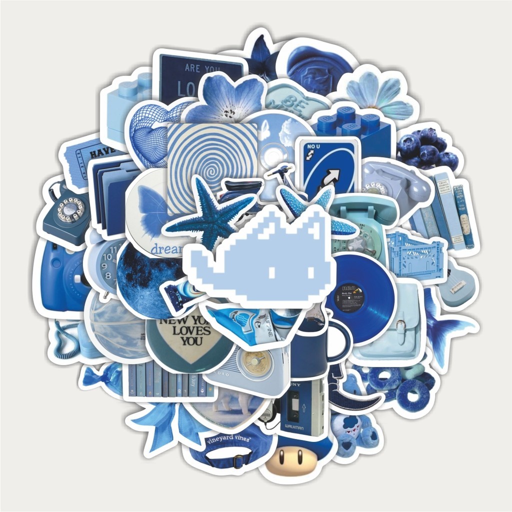 

Sticker Pack Stiker INS Style Blue | Sticker TUMBLR | Stiker LAPTOP KOPER HELM