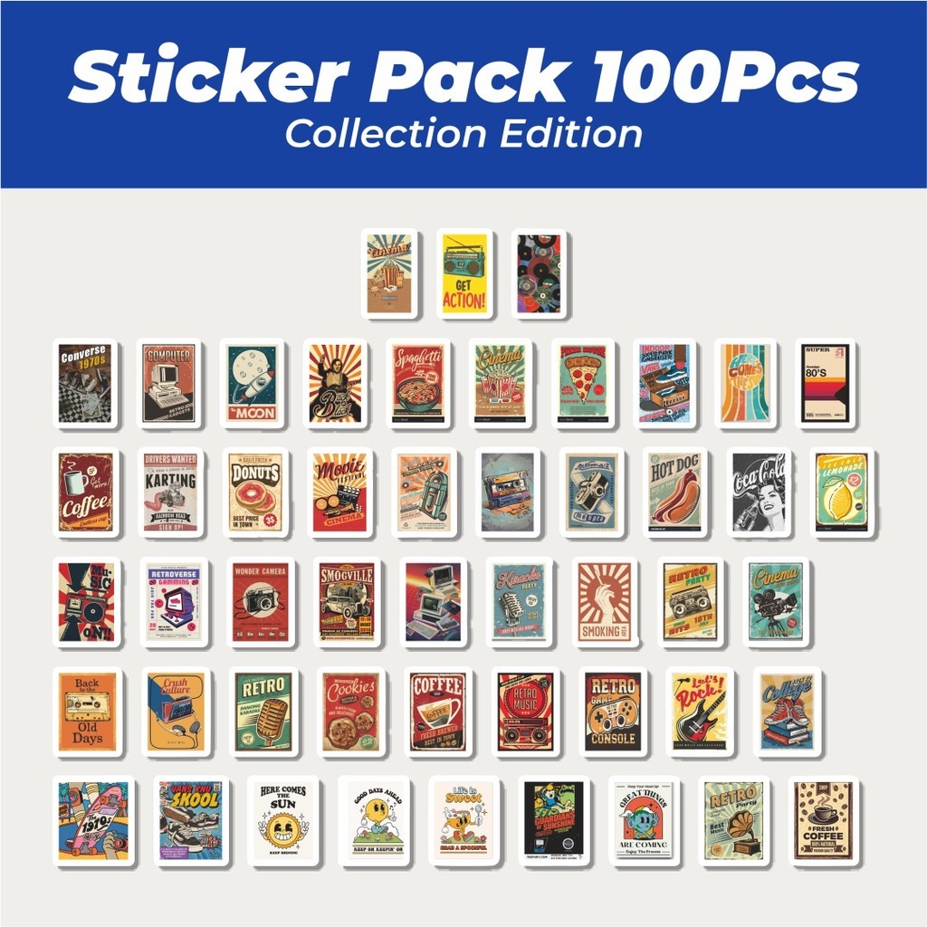 

Hot Stiker Poster Retro Lucu Anti Air Stikers Berperekat Waterproof Sticker Decal Buat Motor Helm Buku Journal Koper Casing HP Laptop Botol Minum