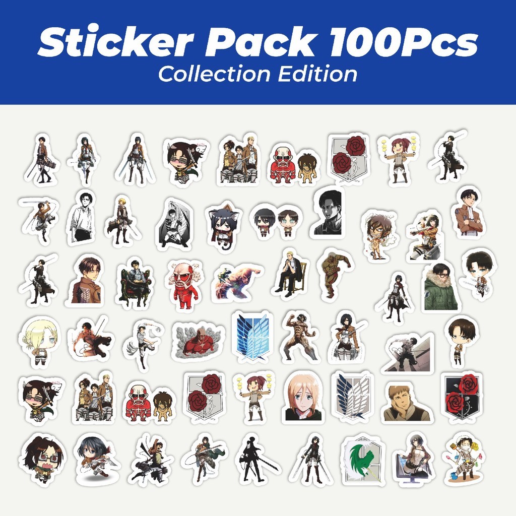 

Hot Stiker Anime Attack On Titan 2 Lucu Anti Air Stikers Berperekat Waterproof Sticker Decal Buat Motor Helm Buku Journal Koper Casing HP Laptop Botol Minum