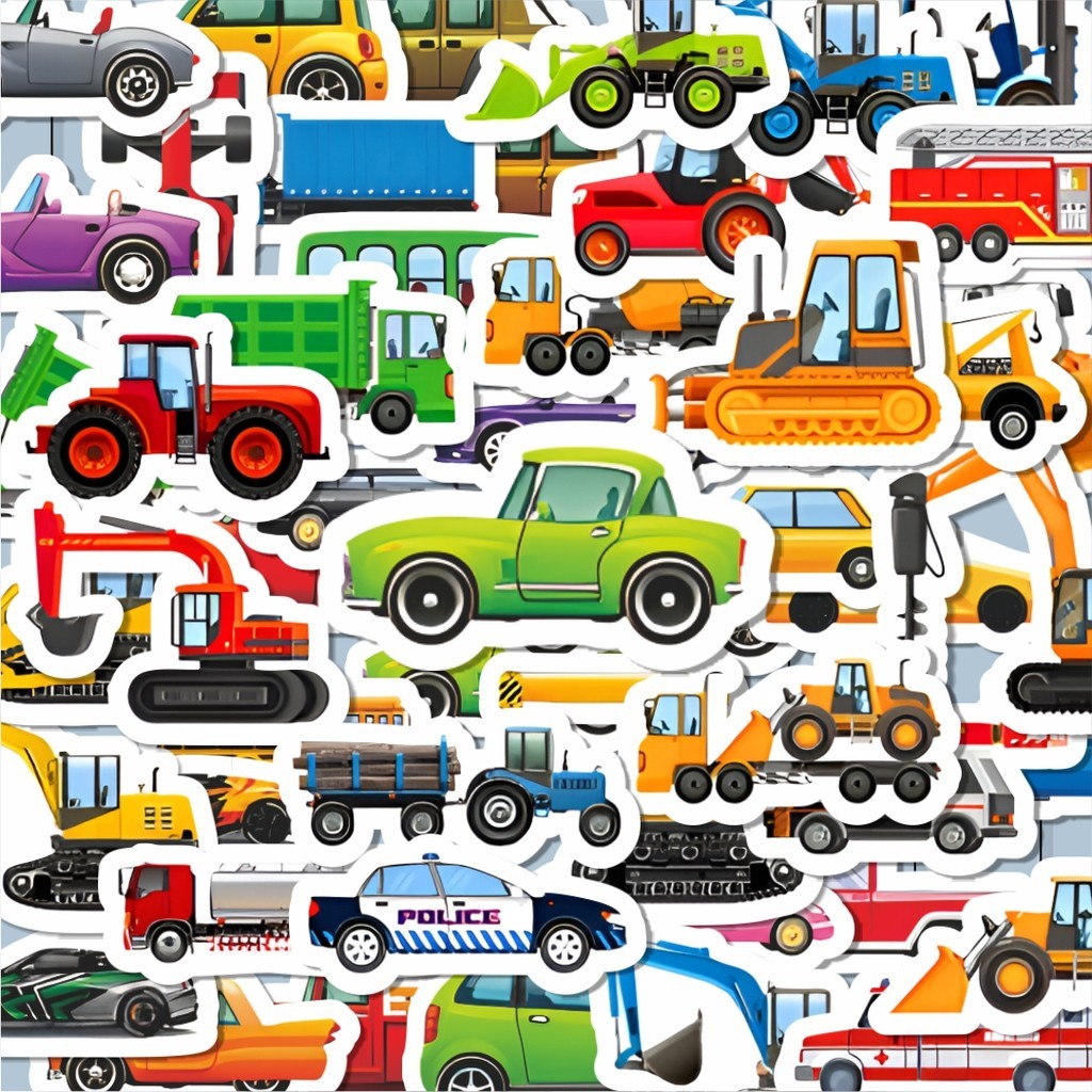 

100PCS Lucu Stiker Vehicle Series [Seri Kendaraan] Stiker Aesthetic Stiker Anti Air Stikers Berperekat Waterproof sticker decal buat Motor Helm Buku Journal Koper Casing HP Laptop Botol Minum Hadiah anak