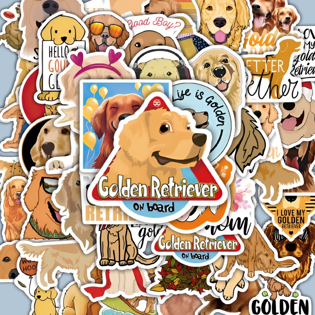 

100PCS Lucu Stiker Golden Dog [anjing emas] Stiker Aesthetic Stiker Anti Air Stikers Berperekat Waterproof sticker decal buat Motor Helm Buku Journal Koper Casing HP Laptop Botol Minum Hadiah anak