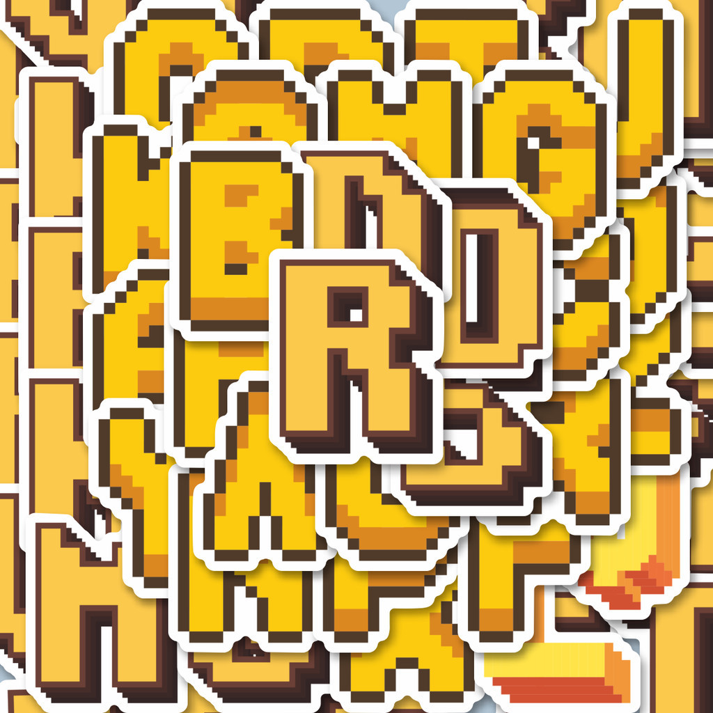 

100PCS Lucu Stiker Alphabet Pixel [ABJAD] Stiker Aesthetic Stiker Anti Air Stikers Berperekat Waterproof sticker decal buat Motor Helm Buku Journal Koper Casing HP Laptop Botol Minum Hadiah anak