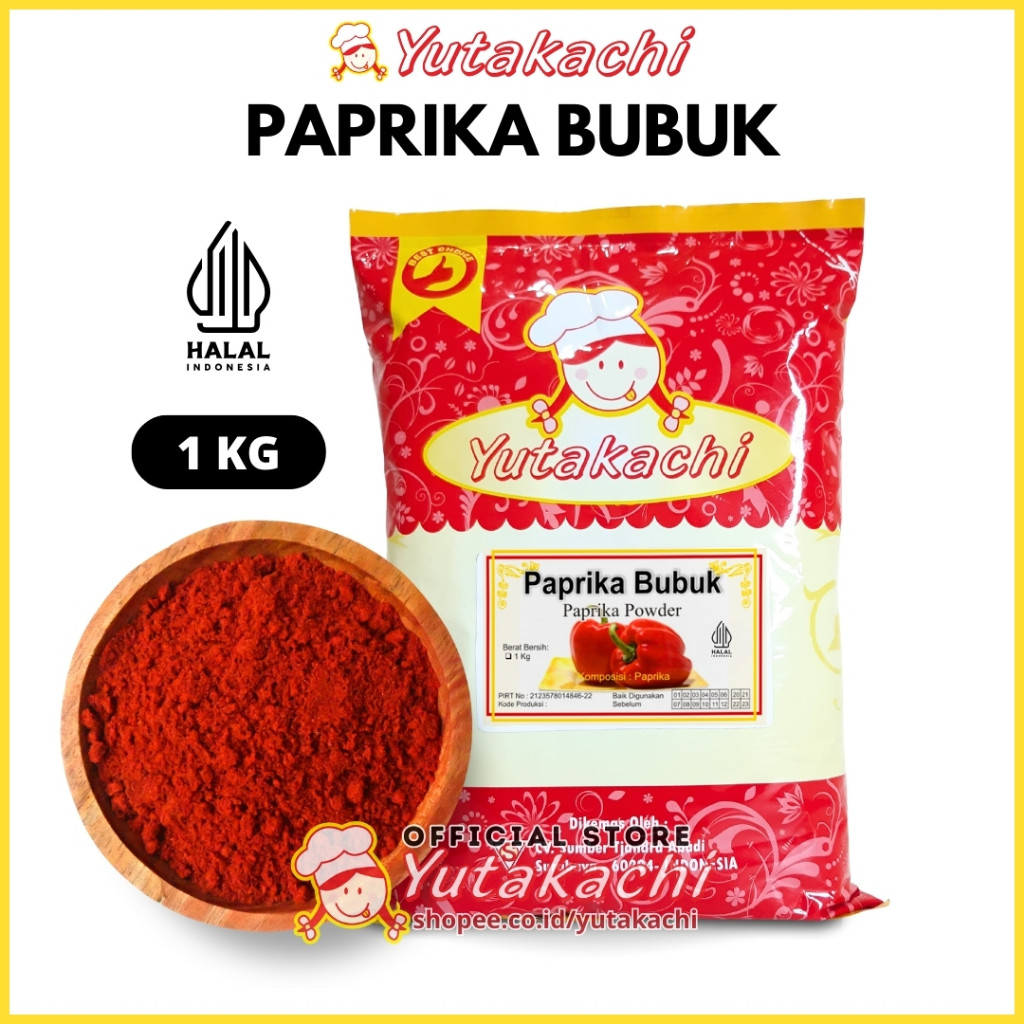 

Paprika Bubuk 1Kg Yutakachi / Paprika Merah Bubuk Premium / Bumbu Rempah Alami / Bumbu Masak Dapur