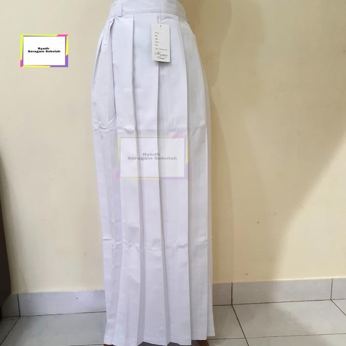 Terlaris  -Rok Rempel Panjang Putih untuk SD/SMP/ SMA Seragam Sekolah - XL L3