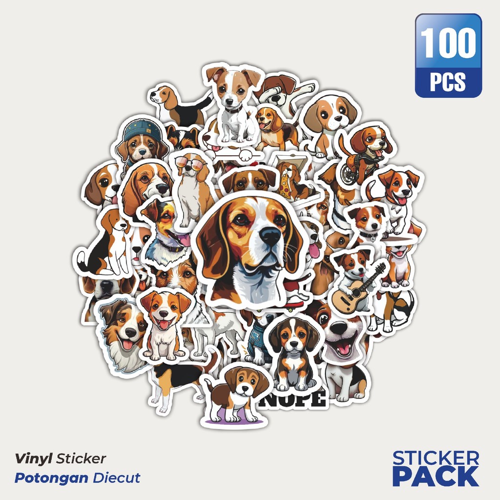 

MURAH 100 PCS Stiker Cute Pets Dogs Waterproof Aesthetic- Untuk Laptop, Motor, dan Helm - Paper Stationery Pack