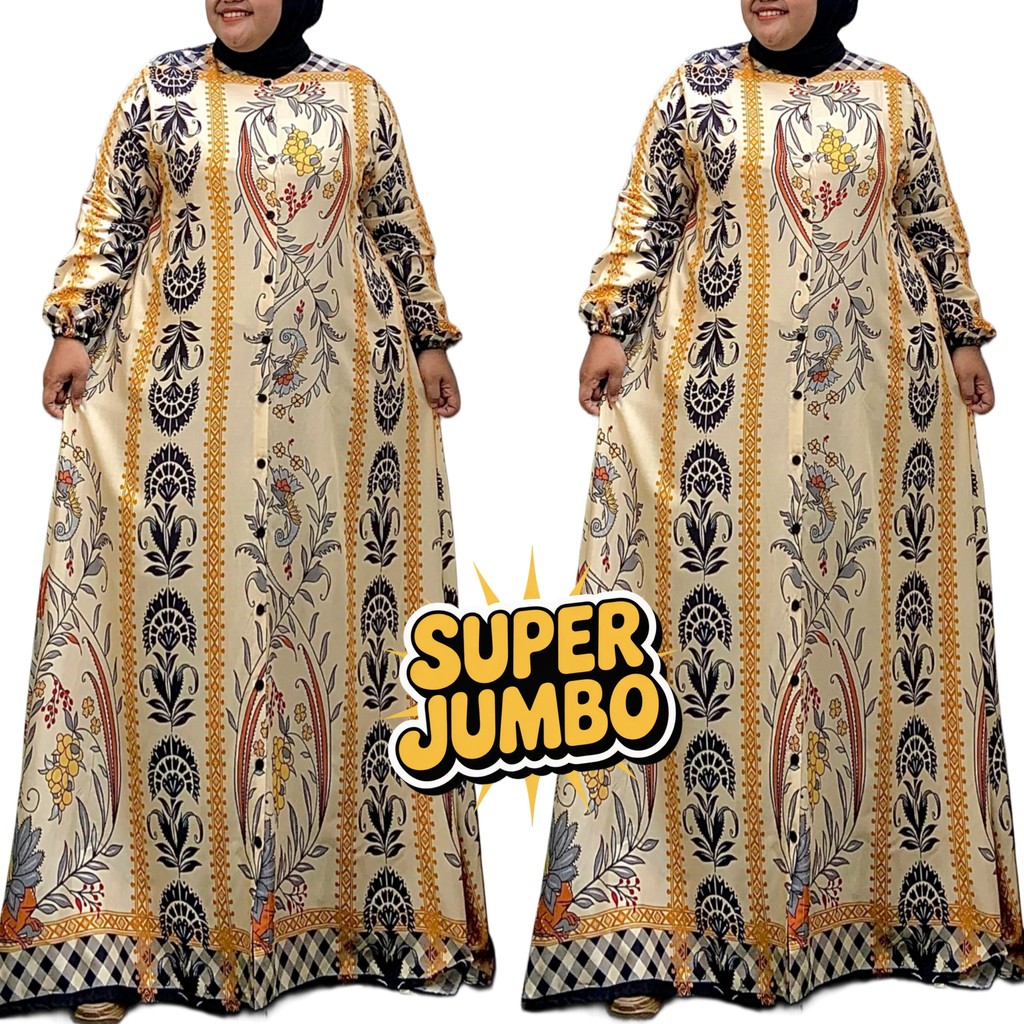 Gamis Rayon Jumbo LD 120 LD130 LD140 LD150 Gamis Simpel Terbaru Baju Wanita Busui Lengan Panjang