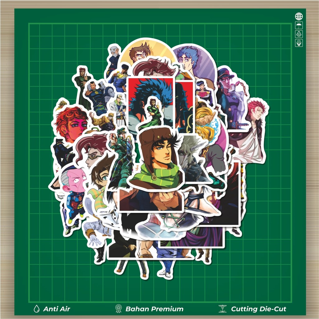 

HOT 50 PCS STIKER Sticker Anime JoJo's Bizarre Adventure Sticker Stiker Fashion Cars Decal Dingin Kartu Album Custom Vinyl Anti Air- Sticker Aesthetic Buku Journal Koper Casing HP Tablet Laptop Helm Motor Botol Minum