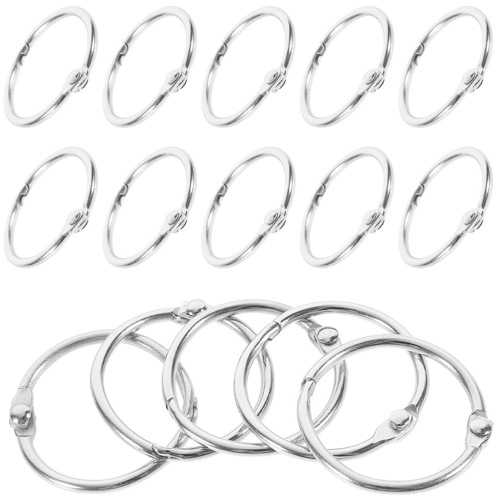 

20 Pcs Key Ring Small Binder Rings Metal Book Clip Card Circle Leaf Flash Cards Loose Binders Office Supplies