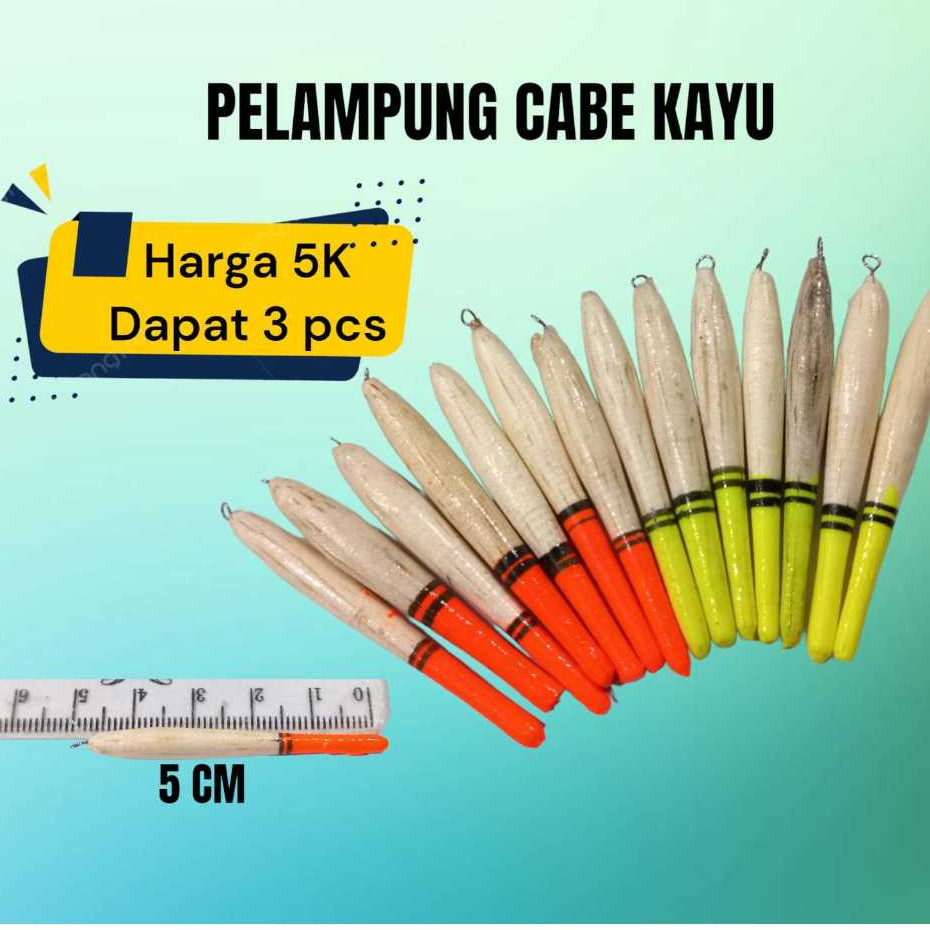 Pelampung Cabai- kumbul mancing 3 pcs - bahan spoon- Bahan kayu