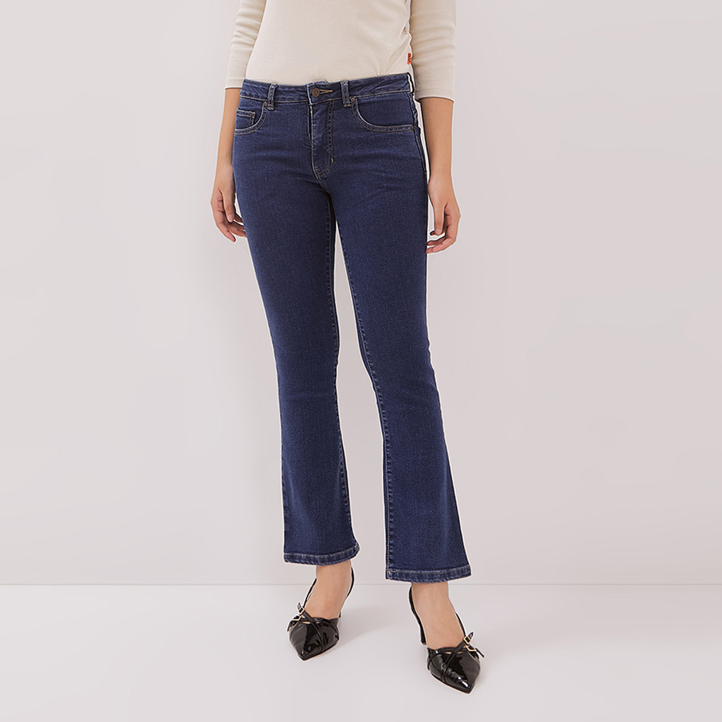 DUST Celana Mid Rise Bootcut Jeans Laira Biru (D. 31311)