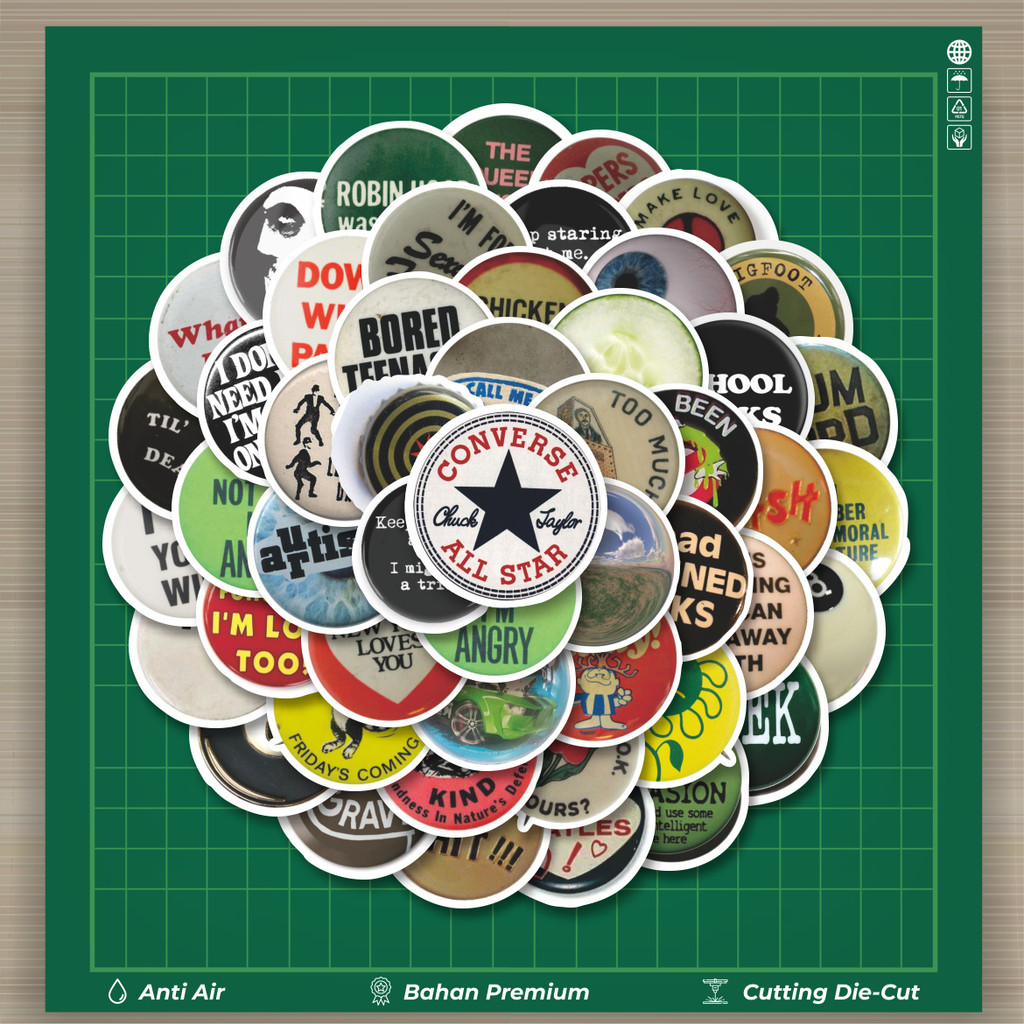 

HOT 50 PCS STIKER Stiker Pin Baju Keren INS Style Stiker Fashion Cars Decal Dingin Kartu Album Custom Vinyl Anti Air- Sticker Aesthetic Buku Journal Koper Casing HP Tablet Laptop Helm Motor Botol Minum