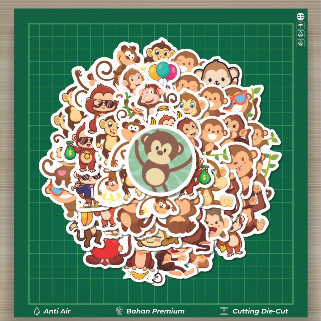 

HOT 50 PCS STIKER Stiker Hewan Monyet Stiker Fashion Cars Decal Dingin Kartu Album Custom Vinyl Anti Air- Sticker Aesthetic Buku Journal Koper Casing HP Tablet Laptop Helm Motor Botol Minum