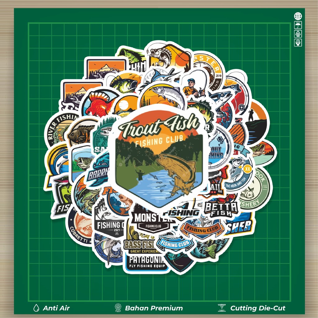 

HOT 50 PCS STIKER Stiker Fishing Adventure/Mancing Stiker Fashion Cars Decal Dingin Kartu Album Custom Vinyl Anti Air- Sticker Aesthetic Buku Journal Koper Casing HP Tablet Laptop Helm Motor Botol Minum