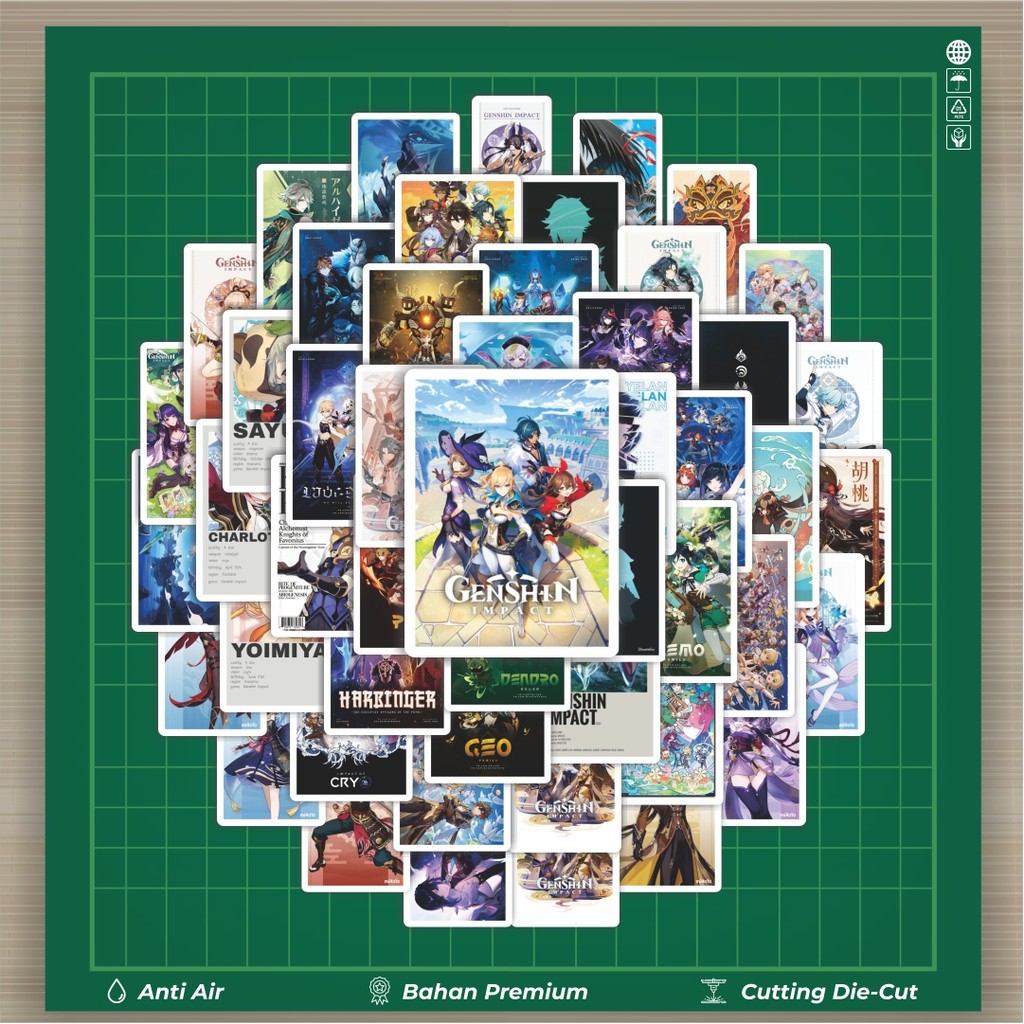 

HOT 50 PCS STIKER Stiker Anime Genshin Impact Stiker Fashion Cars Decal Dingin Kartu Album Custom Vinyl Anti Air- Sticker Aesthetic Buku Journal Koper Casing HP Tablet Laptop Helm Motor Botol Minum