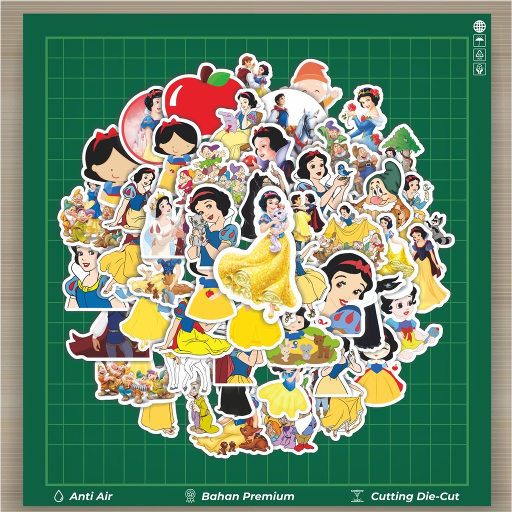 

HOT 50 PCS STIKER Stiker Kartun Disney Princess Snow White Stiker Fashion Cars Decal Dingin Kartu Album Custom Vinyl Anti Air- Sticker Aesthetic Buku Journal Koper Casing HP Tablet Laptop Helm Motor Botol Minum
