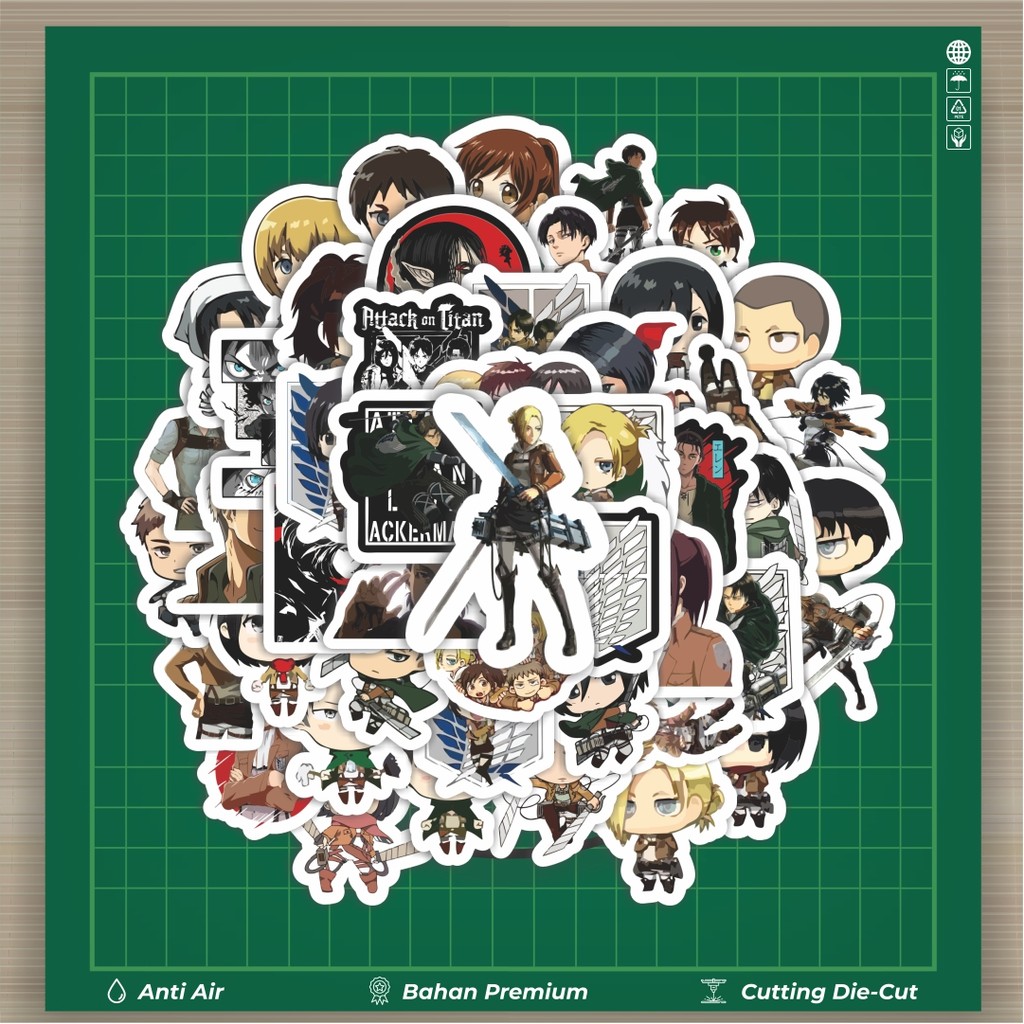 

HOT 50 PCS STIKER Stiker Anime Attack On Titan Stiker Fashion Cars Decal Dingin Kartu Album Custom Vinyl Anti Air- Sticker Aesthetic Buku Journal Koper Casing HP Tablet Laptop Helm Motor Botol Minum