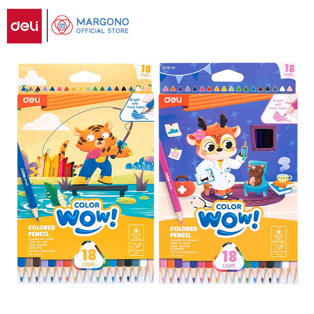 

Deli Wow! Pensil Warna Anak / Colored Pencil Isi 18 Warna Cerah Berkualitas Tinggi EC138-18