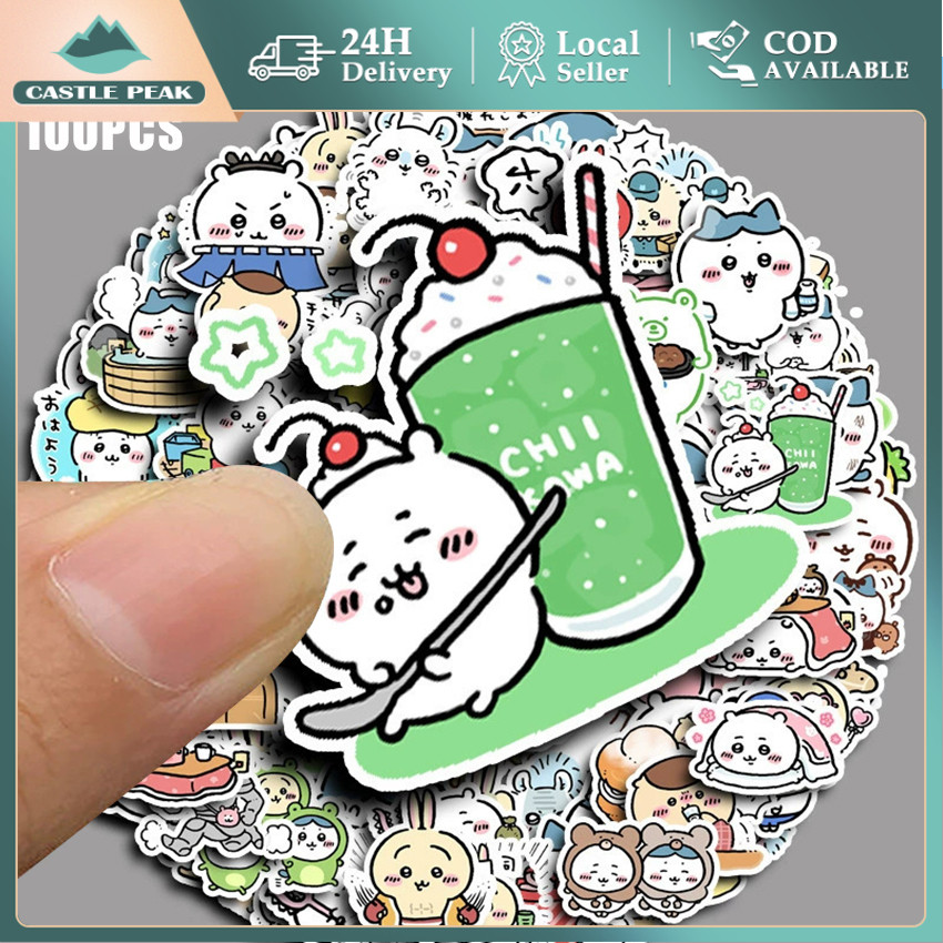 

100 Lembar Stiker PVC Chiikawa Motif Imut - Dekorasi Buku Catatan, DIY Scrapbook, Stiker Tempelan HP Laptop
