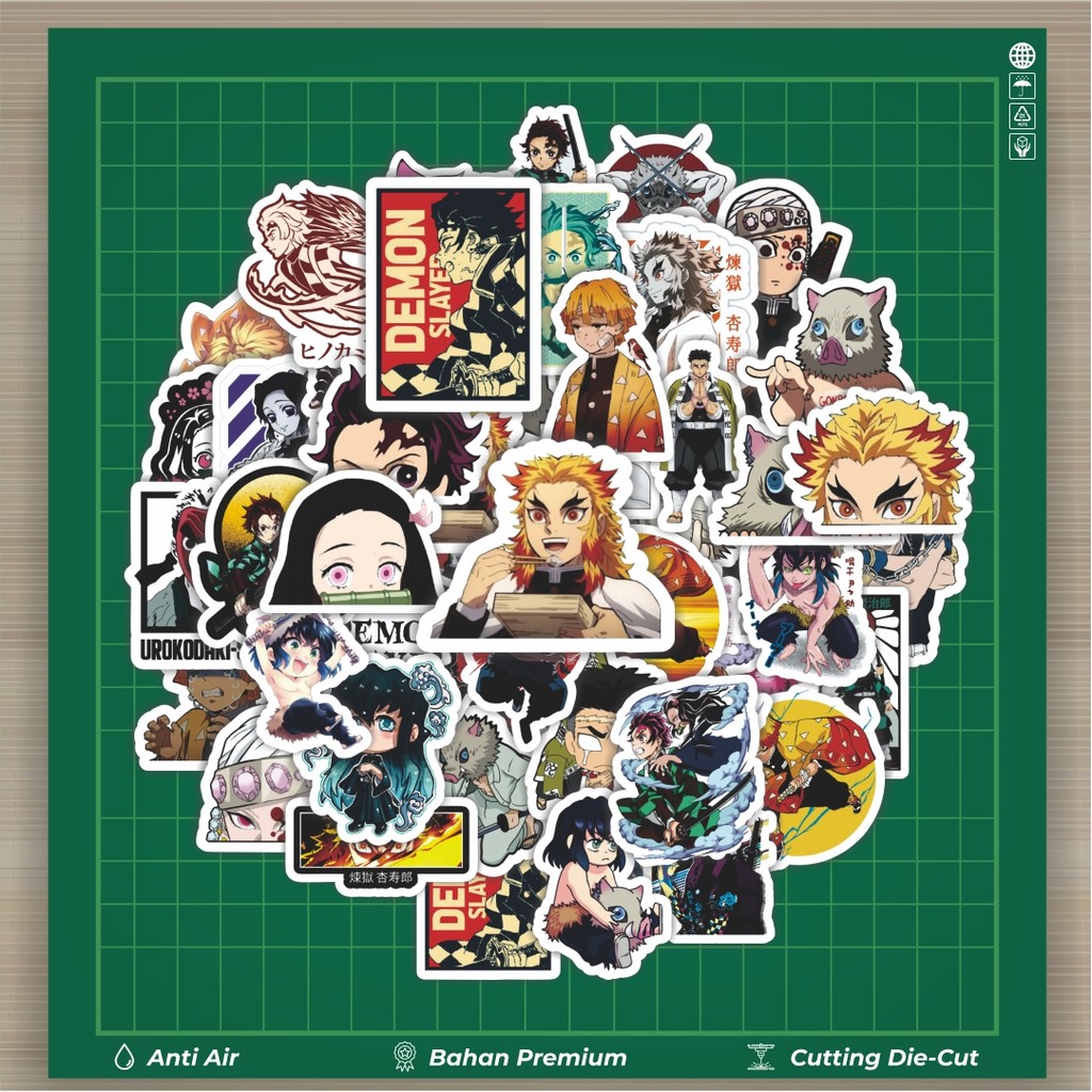 

HOT 50 PCS STIKER Stiker Anime Demon Slayer Stiker Fashion Cars Decal Dingin Kartu Album Custom Vinyl Anti Air- Sticker Aesthetic Buku Journal Koper Casing HP Tablet Laptop Helm Motor Botol Minum