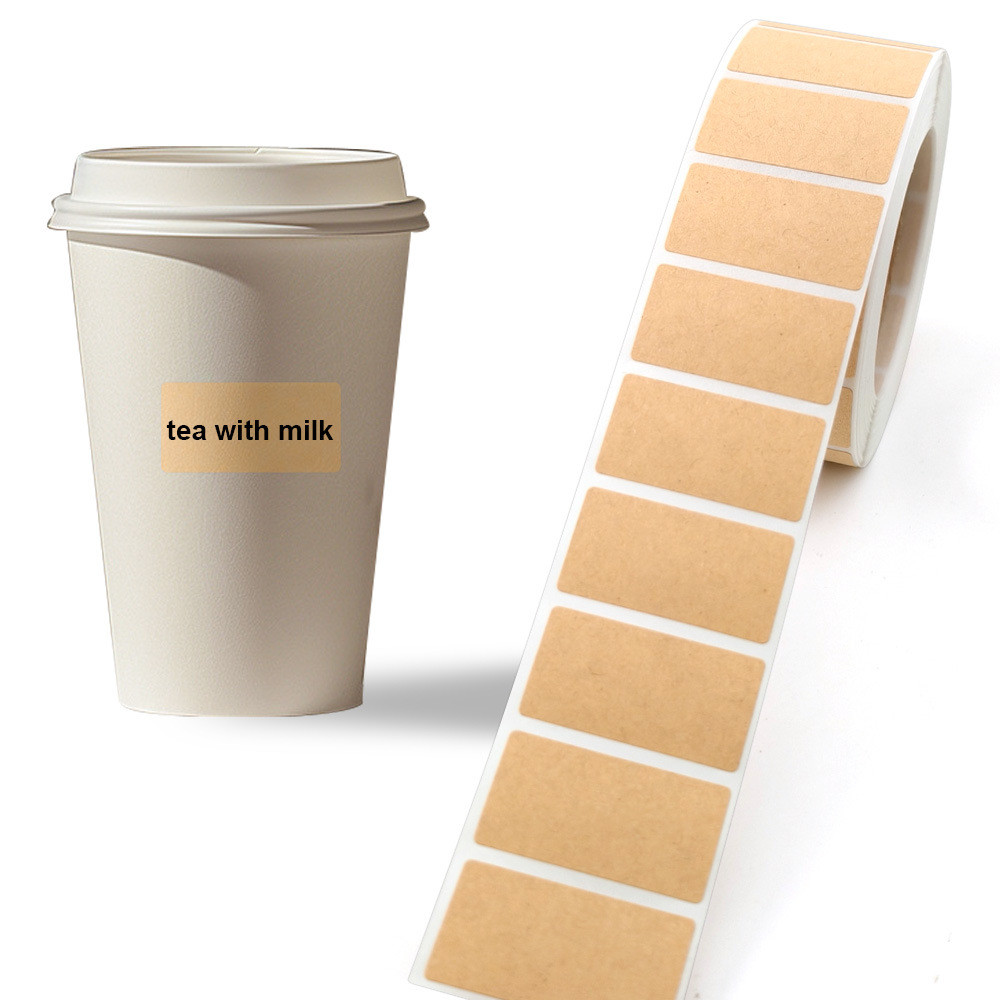 

800pcs Kraft Paper Stickers Rolls of Self-adhesive Stickers Can be Handwritten Classification Packaging Note