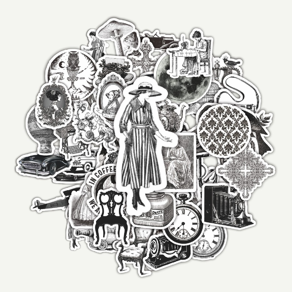 

Sticker Pack Stiker Retro Classical Bnw | Sticker TUMBLR | Stiker LAPTOP KOPER HELM
