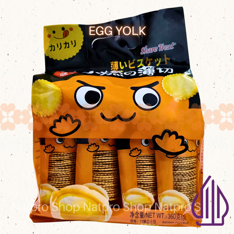 

[Bairong] Share Treat Egg Yolk Thin Biscuit 360g – Biskuit Tipis Rasa Kuning Telur Gurih HALAL & Enak