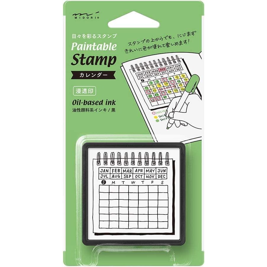 

READY Midori Stamp Self Ink - Calender Pattern - for Notebook and Journal