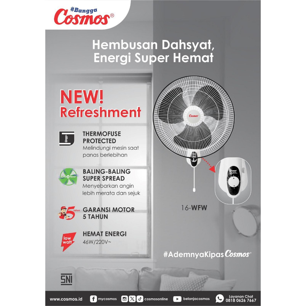 Cosmos Kipas Angin Wall Fan 16-WFW