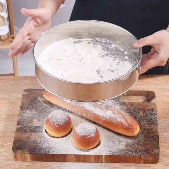 Ayakan tepung 60 mesh stainless 304 20cm 30cm tepung gula santan - 20cm