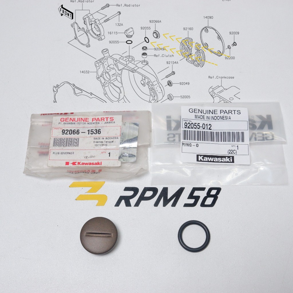 ORIGINAL Plug Tutup Blok Mesin Blok Kopling Kawasaki Ninja R SS RR 92066-1536 + 92055-012