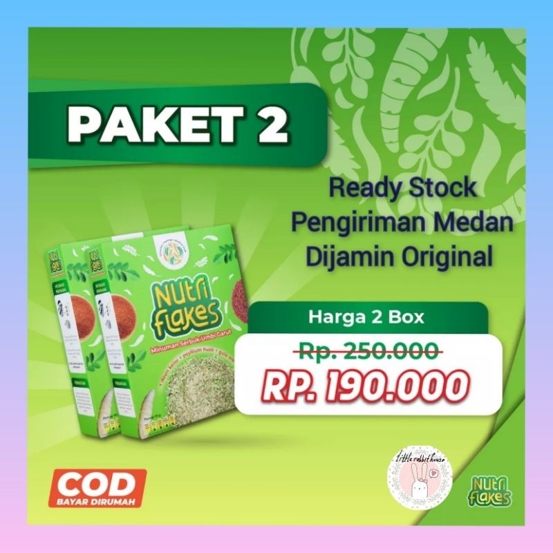 

READY PAKET 2 BOX NUTRIFLAKES MINUMAN SEREAL SERBUK UMBI GARUT AMPUH ATASI ASAM LAMBUNG MAAG