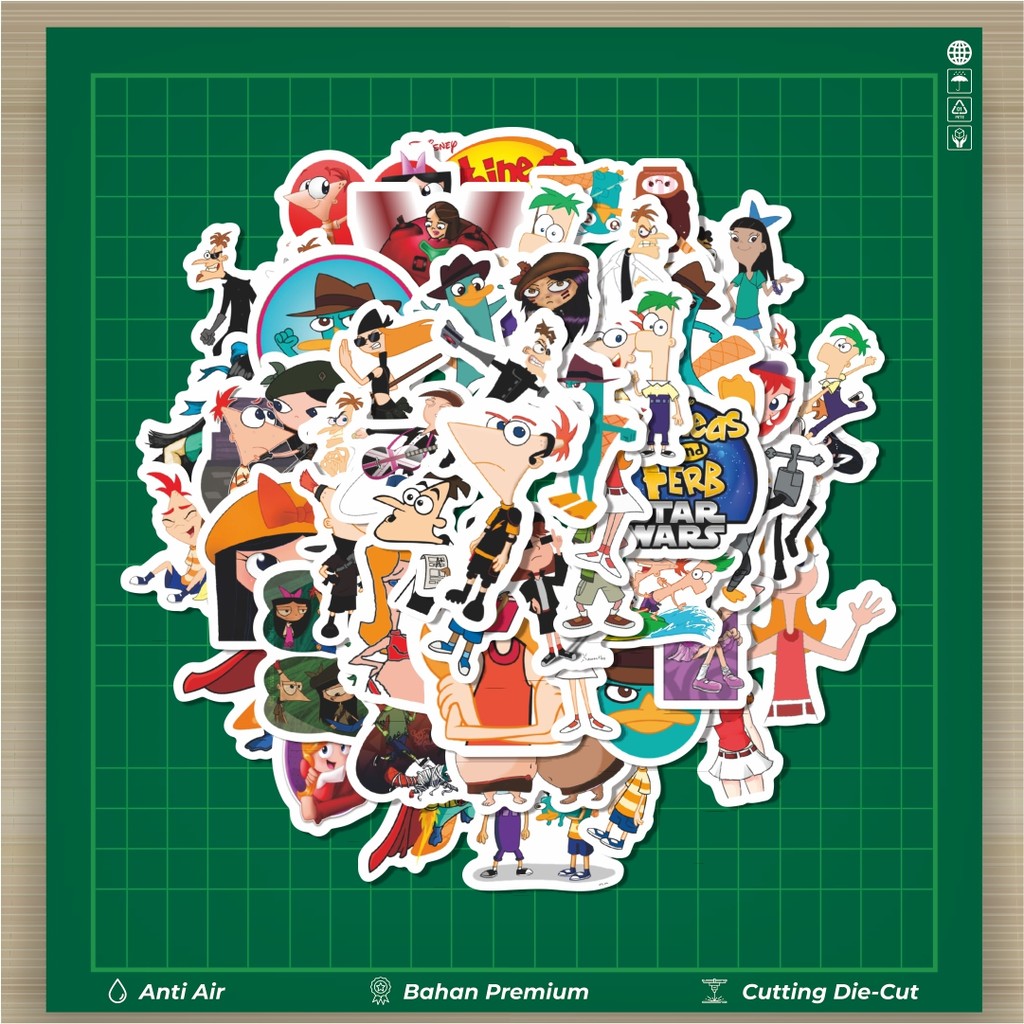

HOT 50 PCS STIKER Sticker Kartun Phineas And Ferb Sticker Stiker Fashion Cars Decal Dingin Kartu Album Custom Vinyl Anti Air- Sticker Aesthetic Buku Journal Koper Casing HP Tablet Laptop Helm Motor Botol Minum