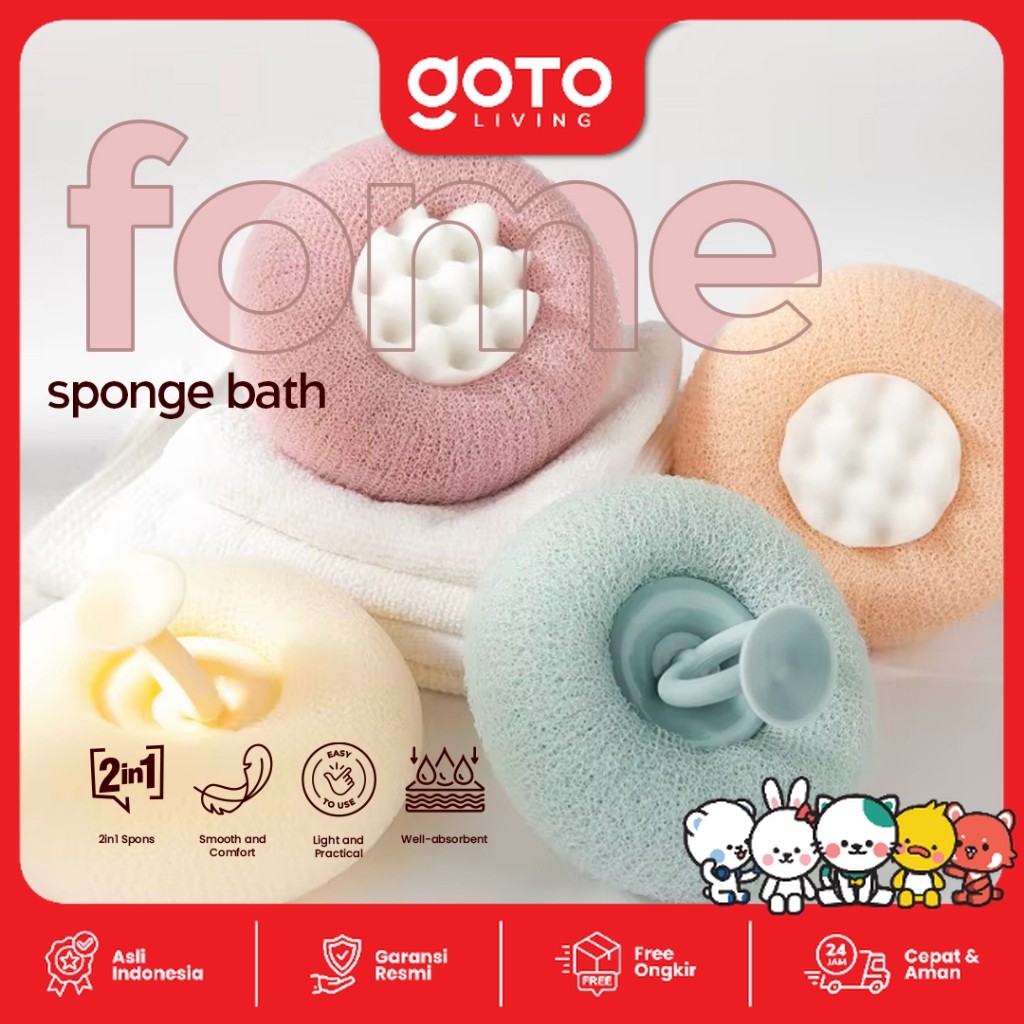 Goto Fome Sponge Bath Shower Puff Spons Mandi Badan Pengangkat Daki