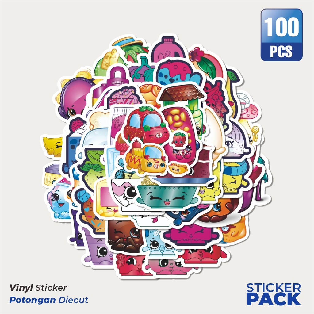 

Stiker Vinyl Stiker Shopkins Versi 3 Waterproof Aesthetic- Untuk Laptop, Motor, dan Helm - Paper Stationery Pack