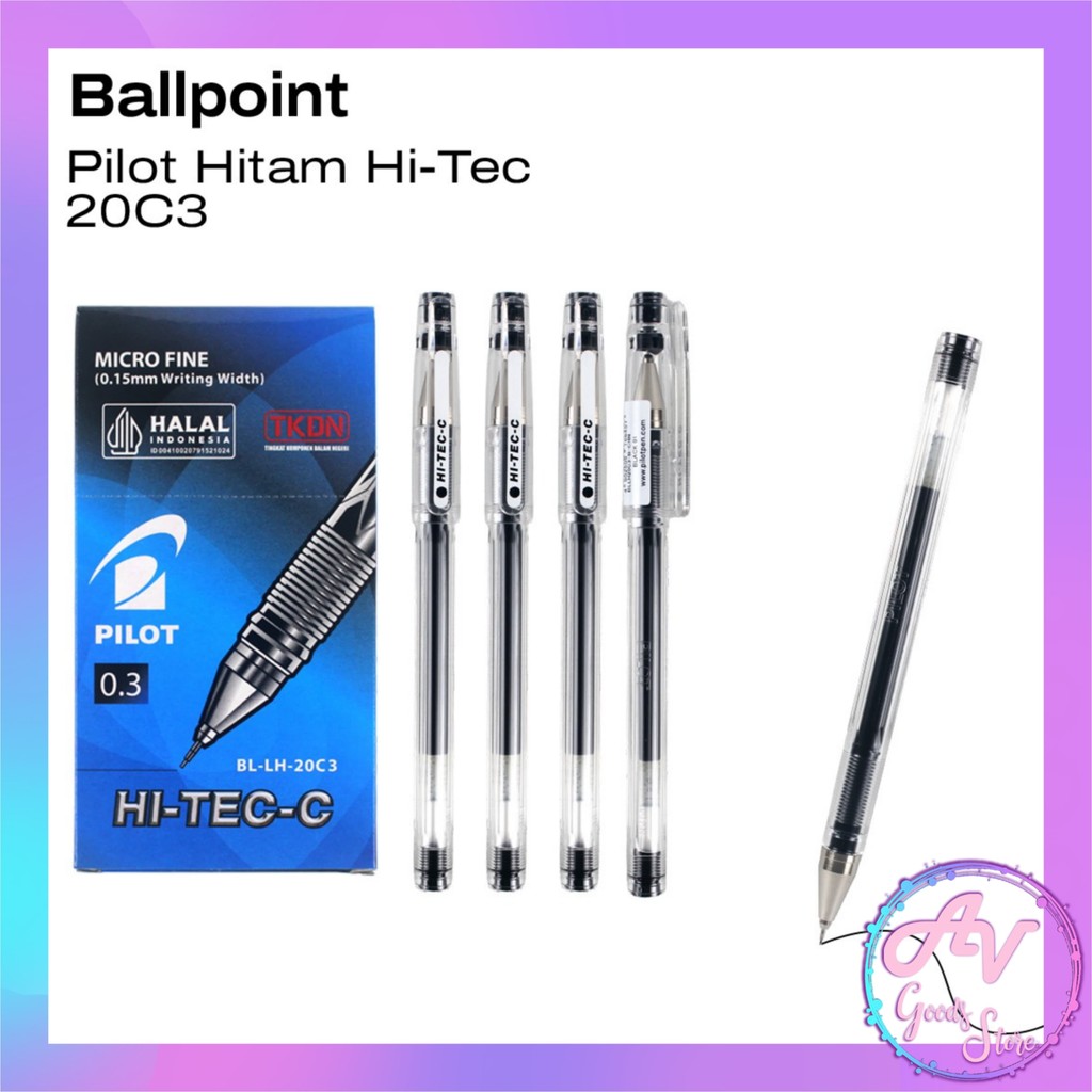 

1Pcs Ballpoint PILOT HI-TEC 0.3mm 20C3 ORIGINAL / 1buah Pulpen Gel Hitech Hi-Tech