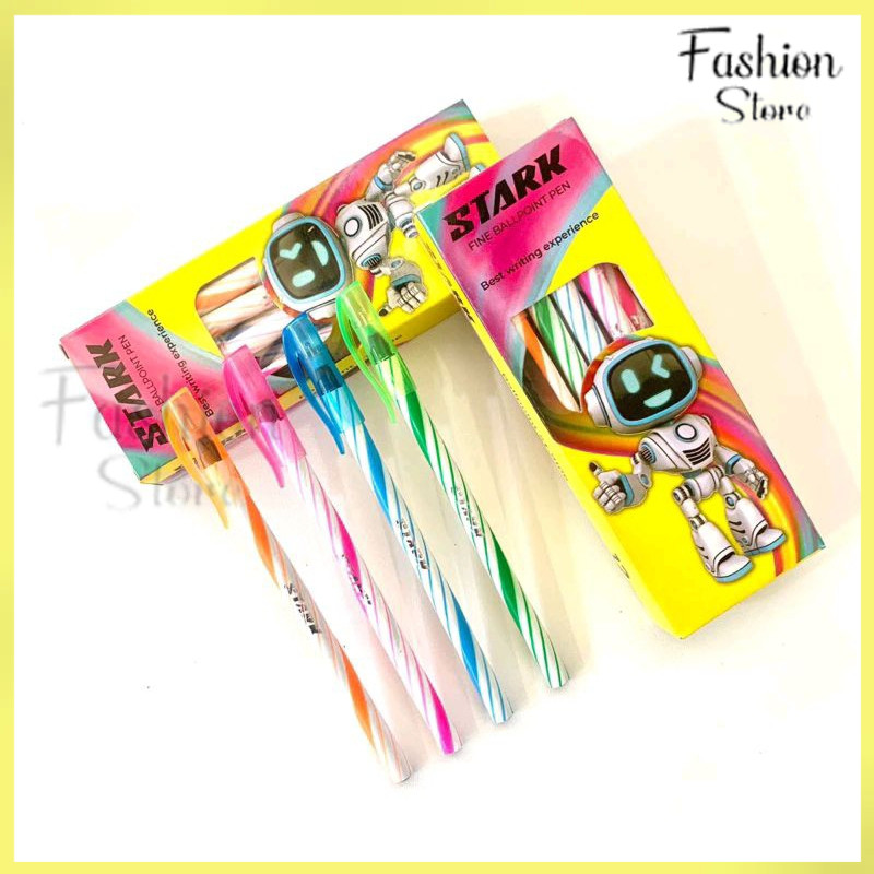 

FS PAKET 5 KOTAK DAN 1 KOTAK (12pc) PULPEN ULIR / PEN LILIN STARK 1 PAK / BOLPOIN HITAM MURAH