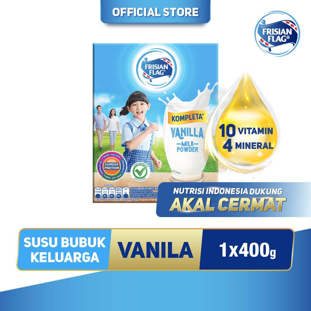 

Frisian Flag Susu Bubuk Keluarga Kompleta Vanilla 400g - 1 pcs