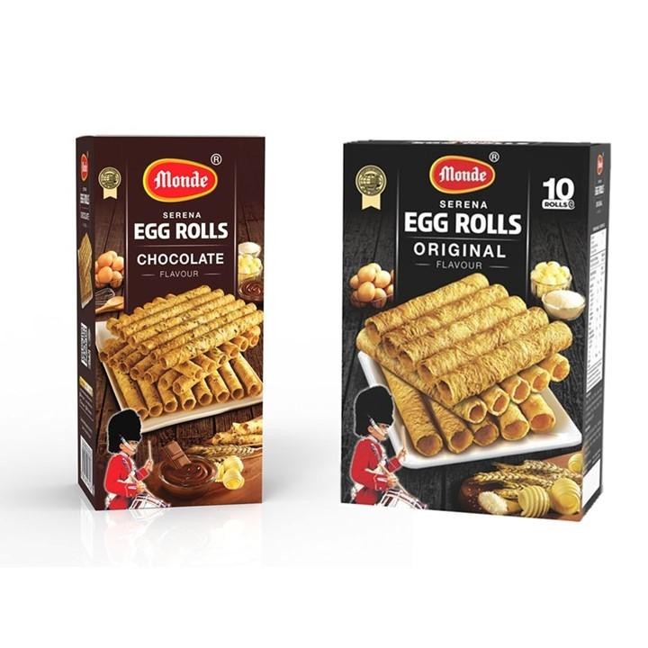 Monde Serena Egg Roll Chocolate 168 gr + Monde Serena Egg Roll Original 70 g