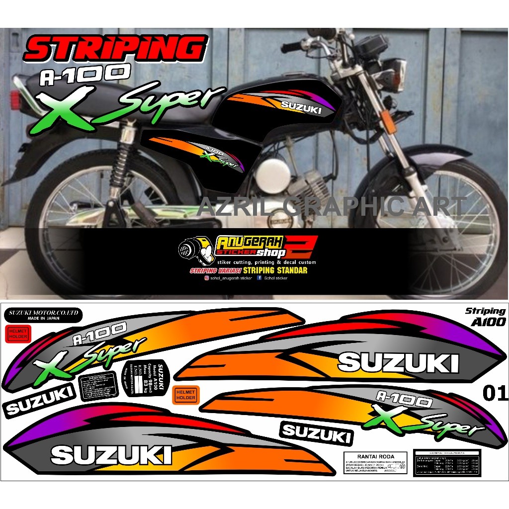 Striping List Suzuki a100 X super