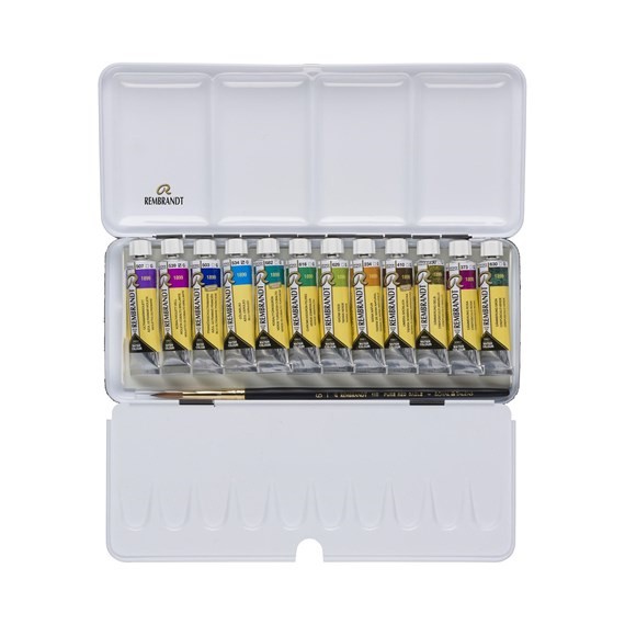 

Rembrandt Watercolour metal tin set Granulating Colour Selection | 12 x 10 ml tubes