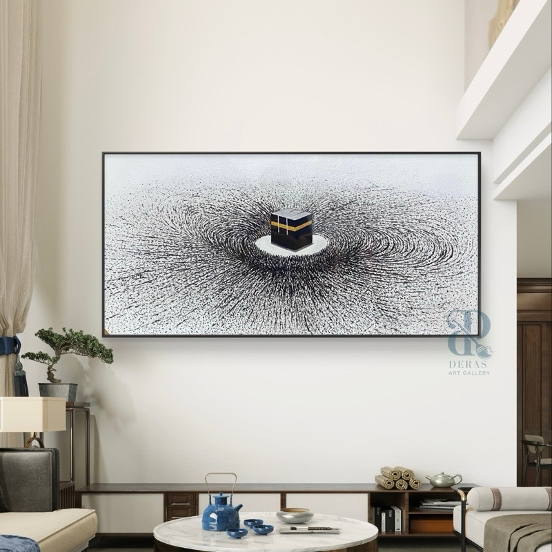 New Lukisan kabah minimalis kanvas abstrak aethetic hitam putih monochrome Terlaris