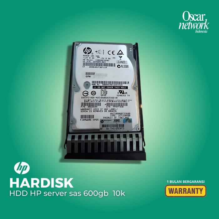 hardisk server sas  600gb  merk hp 10k
